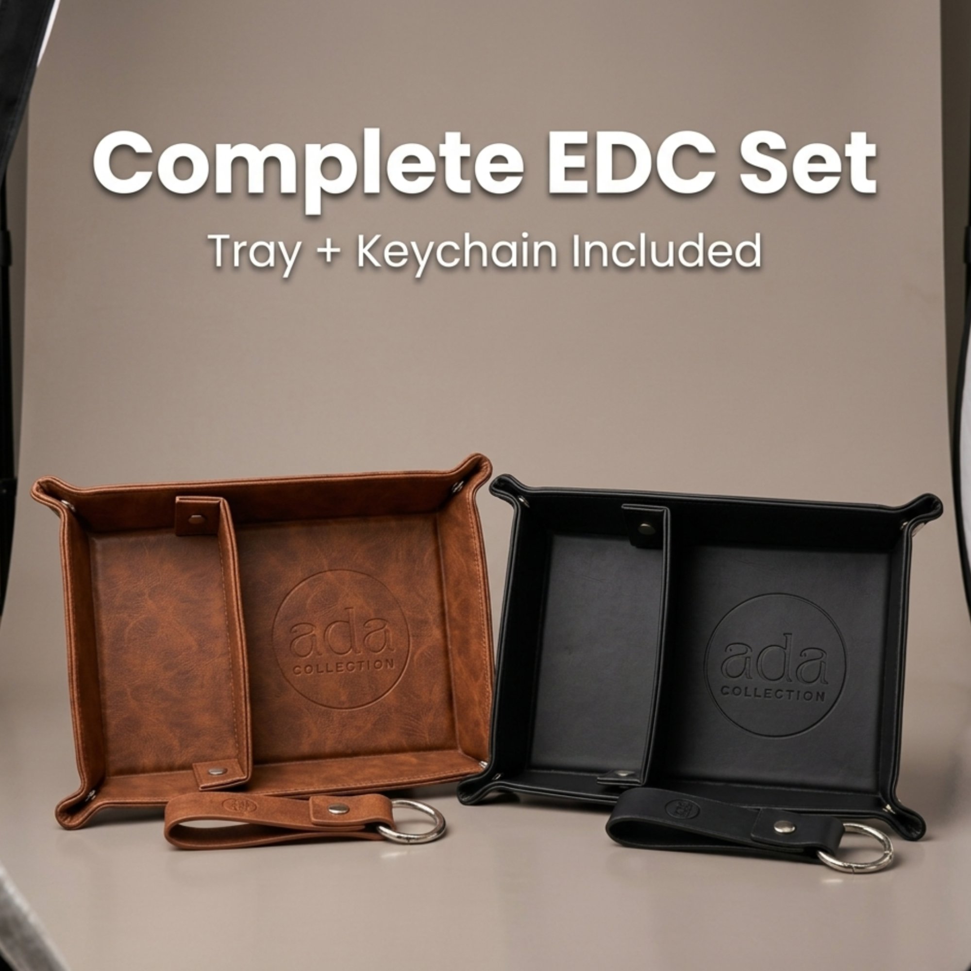 Ada Collection premium valet tray available in black and brown gift for men