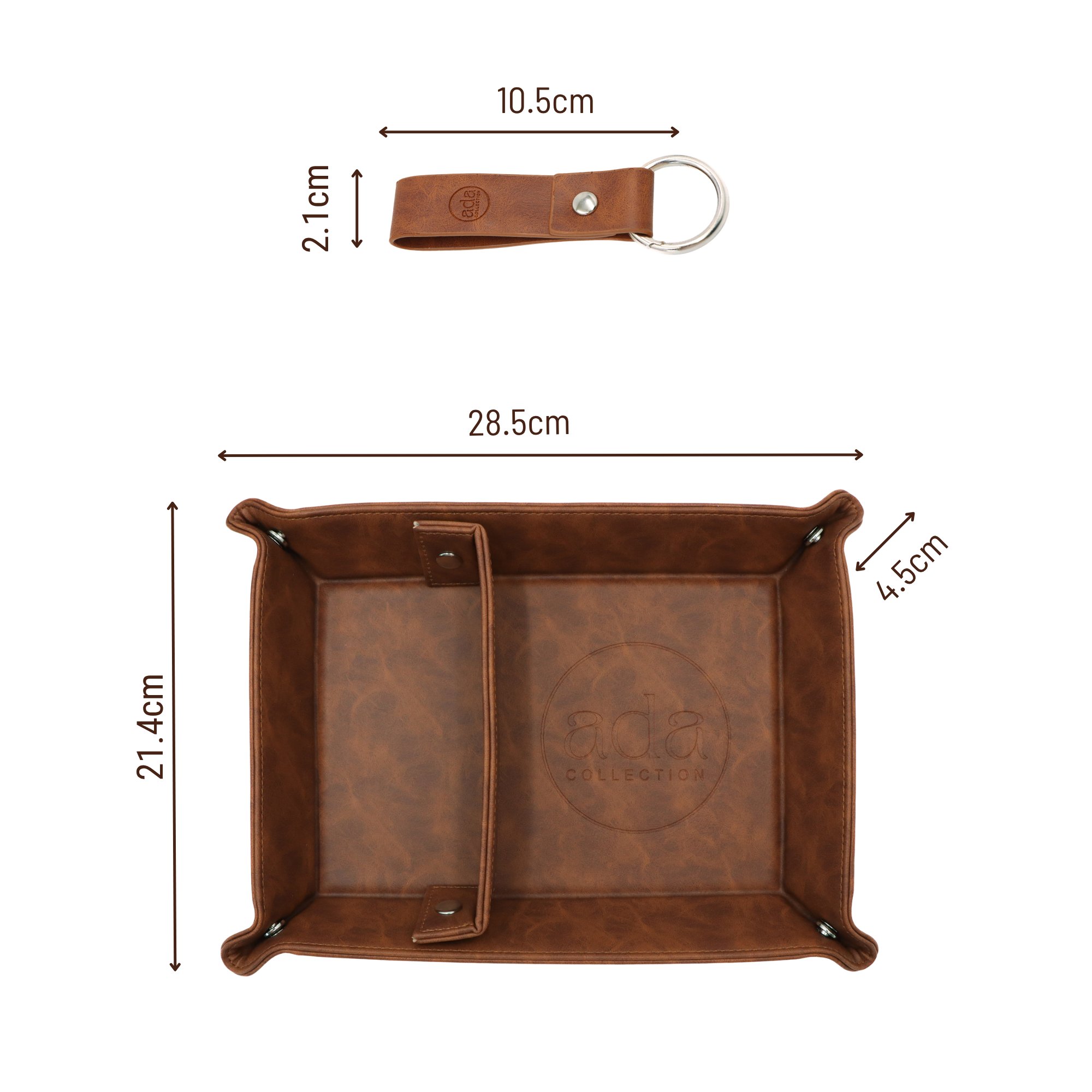 Ada Collection valet tray dimensions size mens nightstand organizer watch holder